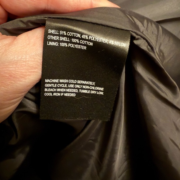 Tahari Taylor barn jacket green cotton-blend corduroy collar gold toggles Medium - Picture 13 of 13